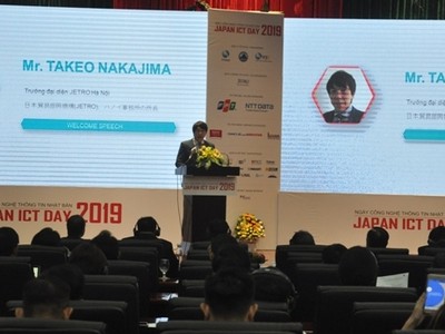 Ông Takeo Nakajima, Trưởng đại diện JETRO phát biểu tại Ngày hội CNTT Nhật Bản