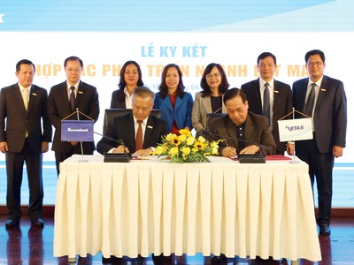 Lễ ký kết giữa Sacombank và Hiệp hội Dệt may Việt Nam.