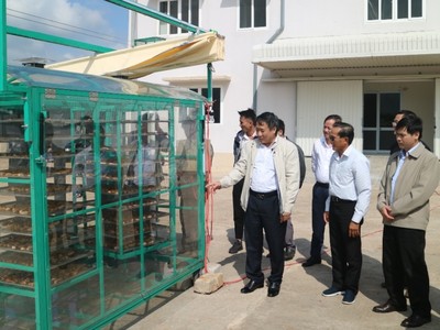 Đoàn kiểm tra tiến độ Nhà máy chế biến và bảo quản nông sản My Anh tại huyện Hướng Hóa.