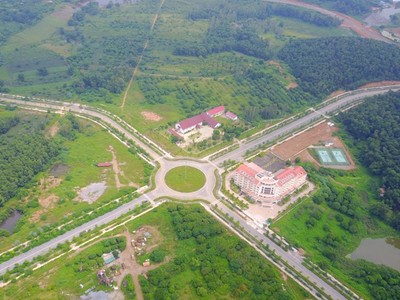 Khu vực quy hoạch ĐHQG Hà Nội tại Hòa Lạc nhìn từ trên cao