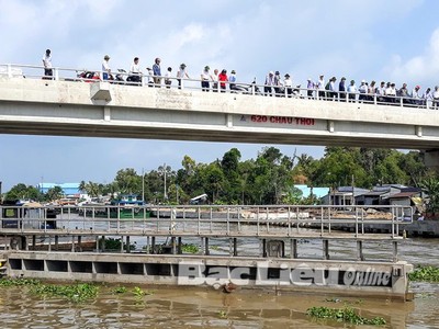 Cống âu thuyền Ninh Quới nằm trên kênh Quản Lộ - Phụng Hiệp góp phần điều tiết mặn - ngọt cho 3 tỉnh Bạc Liêu, Sóc Trăng và Hậu Giang. Ảnh: Báo Bạc Liêu