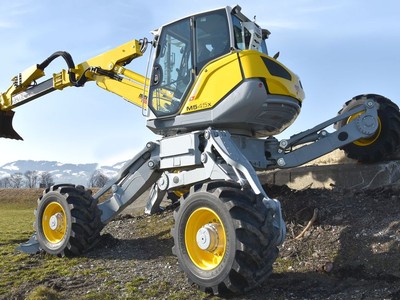 Máy xúc biết đi và leo trèo như Người Nhện