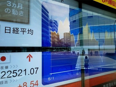 Chỉ số Nikkei 225 của Nhật Bản chiều nay 17/3 bơi lại vùng tích cực khi nhích lên 0,68%. Ảnh: AFP