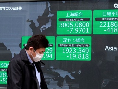 Giới phân tích lo ngại các thị trường chứng khoán sẽ giảm kịch sàn nếu không có giải pháp y học đột phá chặn Covid-19. Ảnh: AFP