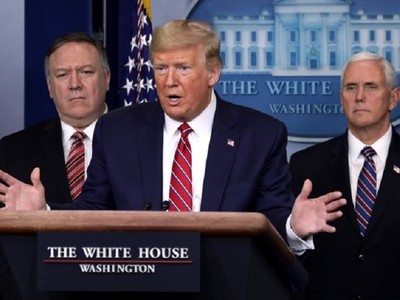 Tổng thống Donald Trump khẳng định chính quyền Mỹ đã đối phó dịch Covid-19 thực sự hiệu quả. Ảnh: AFP