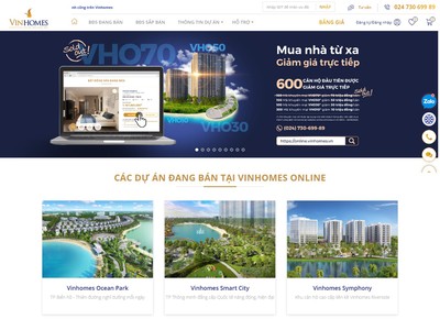 Vinhomes ra mắt sàn giao dịch bất động sản trực tuyến