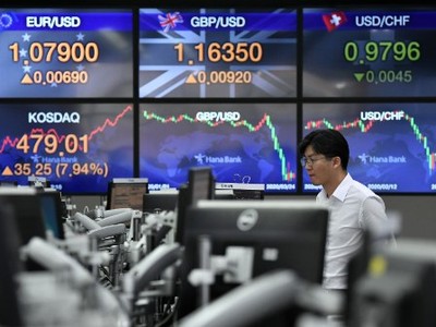 Chỉ số Kospi của Hàn Quốc tăng 0,86% trong phiên giao dịch chiều nay 29/4. Ảnh: AFP