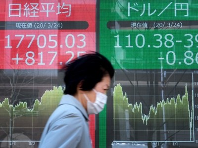 Chỉ số Nikkei 225 tăng nhẹ 0,16% trong phiên giao dịch sáng 18/5 còn Topix lên điểm không đáng kể. Ảnh: AFP