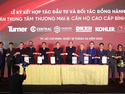 Trong ảnh là lễ ký kết giữa DKRH, Phát Đạt và các đối tác