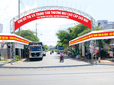 Khu đô thị cao cấp Sao Mai là một trong những dự án góp phần giúp thị trấn Cái Dầu đạt chuẩn đô thị loại IV