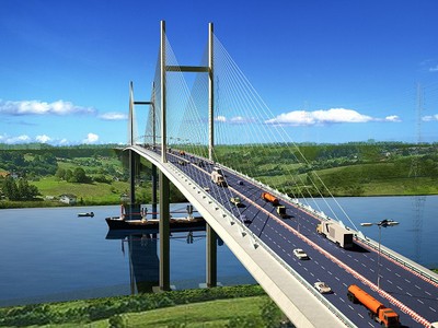 Phối cảnh Dự án Cầu Phước An. Nguồn: Ban Quản lý Dự án Giao thông Khu vực cảng Cái Mép - Thị Vải