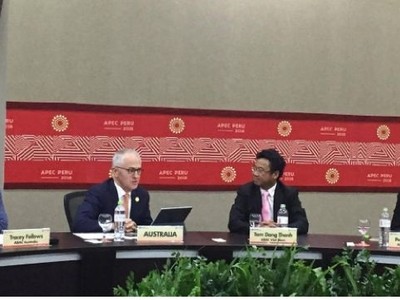 Ông Đặng Thành Tâm tham gia đối thoại trực tiếp với Thủ tướng Australia Malcolm Turnbull