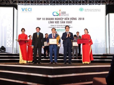 Traphaco đạt Top 10 Doanh nghiệp bền vững trong ba năm liên tiếp