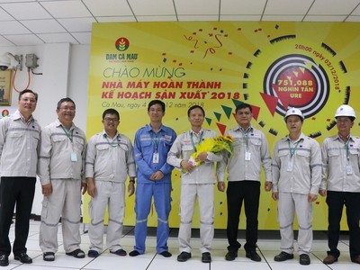 Đạm Cà Mau (DCM) vượt chỉ tiêu sản xuất kinh doanh năm 2018