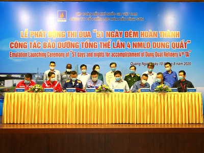 BSR thi đua “51 ngày đêm hoàn thành công tác bảo dưỡng tổng thể lần 4 nhà máy Lọc dầu Dung Quất“