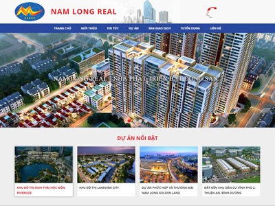 Trang website cuar  Nam Long Real. Ảnh: Thành Nguyễn.