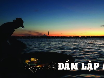 Cất rớ đêm trên Đầm Lập An