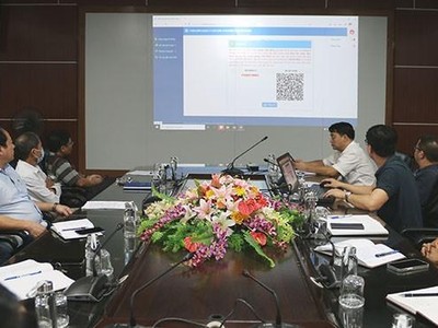 Buổi giới thiệu về phần mềm của Sở Thông tin và Truyền thông tỉnh Vĩnh Phúc. Ảnh: Internet.