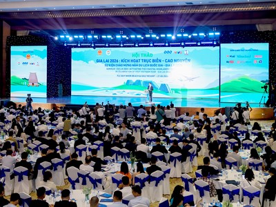 Ông Phạm Anh Tuấn, Uỷ viên Ban cháp hành TW Đảng, Phó Bí thư tỉnh uỷ, Chủ tịch UBND tỉnh Gia Lai phát biểu khai mạc Hội thảo. 