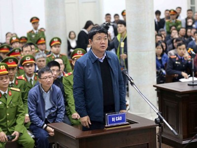 Ông Đinh La Thăng tại phiên tòa sơ thẩm diễn ra hồi tháng 1/2018.