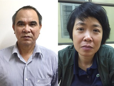 Hai bị can: Cao Duy Hải (trái) và Phạm Thị Phương Anh (phải). Ảnh: Bộ Công an.
