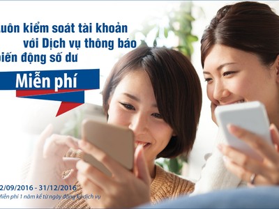 Viet Capital Bank miễn 1 năm phí dịch vụ thông báo biến động số dư