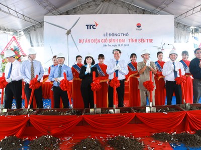 TTC khởi công dự án điện gió Bình Đại tại Bến Tre