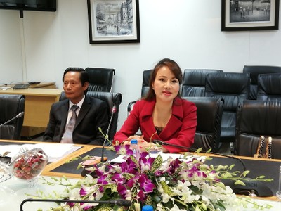 Bà Chu Thị Bình tại buổi gặp báo chí chiều 26/6.