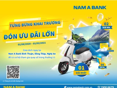 Giao dịch tại Nam A Bank trúng thưởng lớn