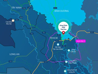 Sơ đồ vị trí liên kết vùng của hệ thống tổng kho TTC Đặng Huỳnh tại Bình Dương, đồng hành cùng doanh nghiệp tiết giảm chi phí logistics và rút ngắn thời gian vận chuyển hàng hóa