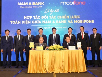 Nam A Bank và MobiFone ký kết hợp tác chiến lược.