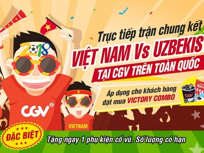 Hệ thống rạp CGV mở cửa cho khán giả xem trận chung kết U23 Việt Nam miễn phí