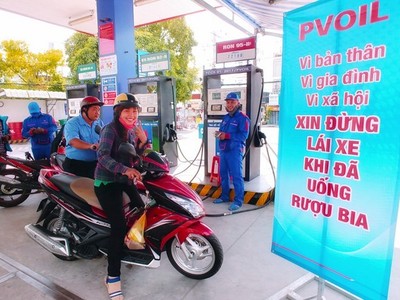 PVOIL kêu gọi “đừng lái xe khi đã uống rượu bia”