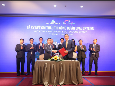Coteccons và Đất Xanh Group ký kết gói thầu thi công dự án Opal Skyline