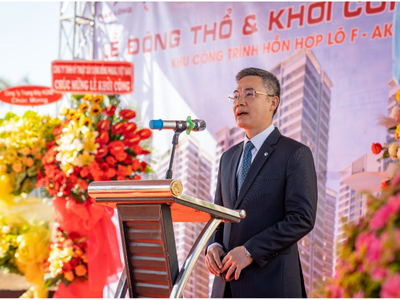 Ông Trần Xuân Ngọc - Tổng giám đốc NLG đại diện chủ đầu tư dự án phát biểu tại sự kiện