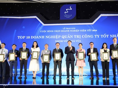 Top 10 doanh nghiệp được vinh danh Quản trị công ty tốt nhất thuộc nhóm vốn hóa lớn 
