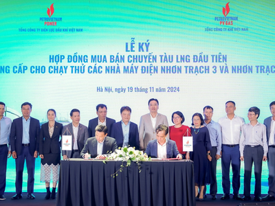 Ông Huỳnh Quang Hải, Phó tổng giám đốc PV GAS và ông Nguyễn Kiên, Phó tổng giám đốc PV Power đã đại diện cho 2 Tổng công ty thực hiện nghi thức ký Hợp đồng