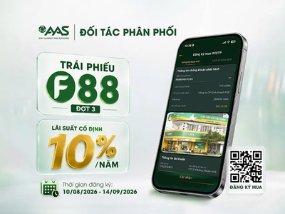 Thêm kênh sinh lời 10%/năm: Trái phiếu F88 đợt 3 “lên kệ” ứng dụng chứng khoán AAS PRO 