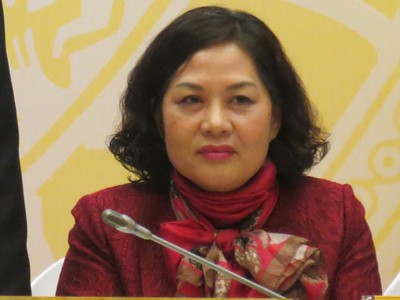 Phó Thống đốc Nguyễn Thị Hồng tại cuộc Họp báo Chính phủ thường kỳ tháng 1/2016 (Ảnh: K.T)