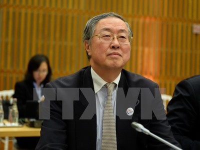 Thống đốc PBOC Chu Tiểu Xuyên trong một hội nghị ở thủ đô Paris, Pháp ngày 31/3. (Nguồn: AFP/TTXVN)