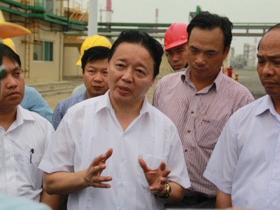 Bộ Trưởng Trần Hồng Hà kiểm tra nhà máy xử lý nước thải của Formosa Hà Tĩnh