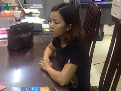 Đối tượng Trịnh Hải Anh tại cơ quan điều tra.