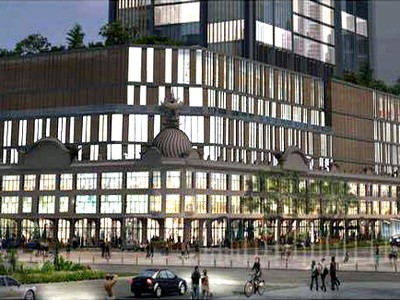 Phối cảnh tòa nhà thương xá Tax mới với 40 tầng. Ảnh: Satra 