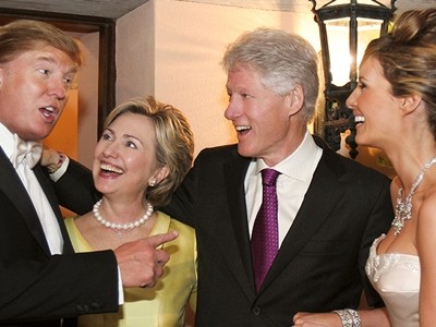 Vợ chồng Clinton đến dự đám cưới của Donald Trump năm 2005. Ảnh: Maring Photography