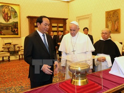 Chủ tịch nước Trần Đại Quang tiếp kiến Giáo hoàng Francis