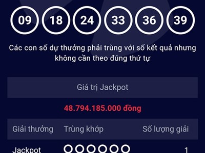 Khách hàng đầu tiên năm 2017 trúng xổ số Vietlott 49 tỷ đồng