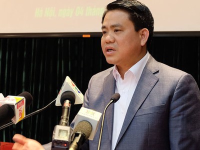 Chủ tịch UBND thành phố Hà Nội Nguyễn Đức Chung khẳng định hầu hết các quán bia hơi vi phạm đều có người chống lưng - Ảnh: Xuân Long