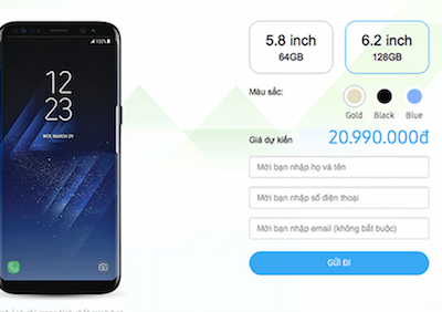 Samsung Galaxy S8 sẽ đến tay người dùng Việt Nam vào đầu tháng 5.