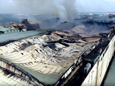 Công ty may ở Cần Thơ tan hoang sau cháy, thiệt hại 6 triệu USD