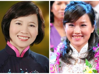 Thứ trưởng Hồ Thị Kim Thoa (trái) và con gái Nguyễn Thái Nga - Phó Tổng giám đốc Bóng đèn Điện Quang